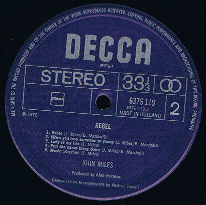 John Miles : Rebel (LP, Album)