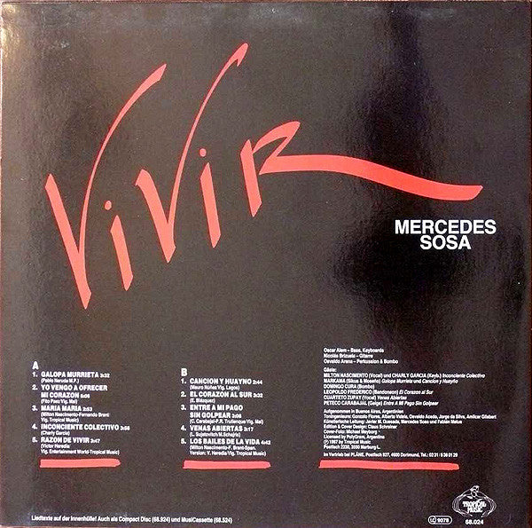 Mercedes Sosa : Vivir (LP, Comp)