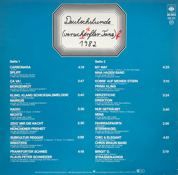 Various : Deutschstunde (Verschärfter Tanz '82) (LP, Comp)