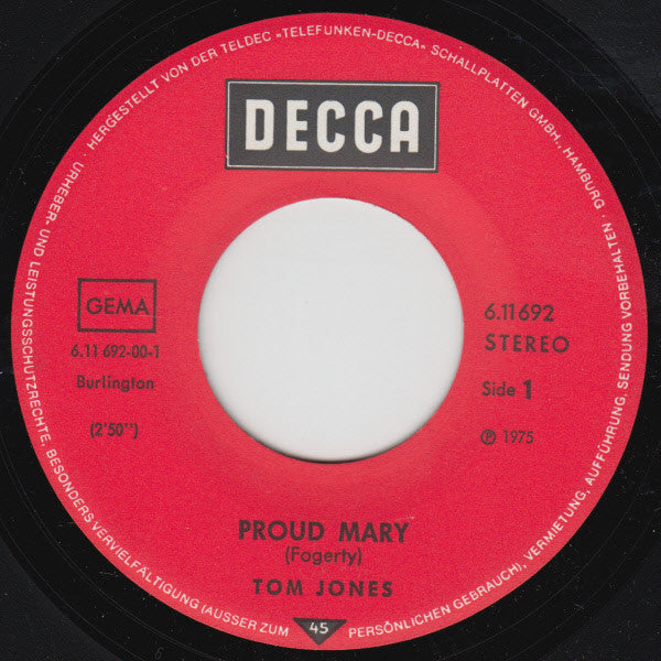 Tom Jones : Proud Mary / Venus (7", Single)