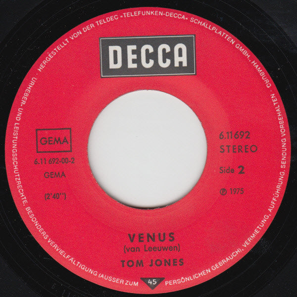 Tom Jones : Proud Mary / Venus (7", Single)