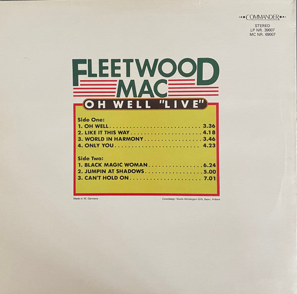 Fleetwood Mac : Oh Well "Live" (LP, Album)