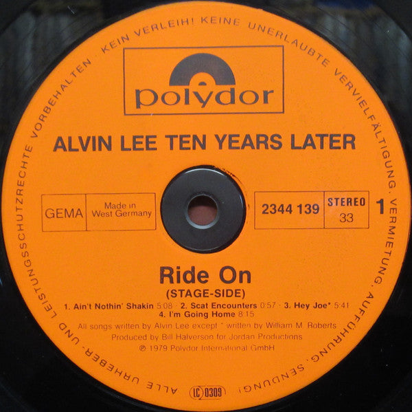 Alvin Lee, Ten Years Later : Ride On (LP, Album)