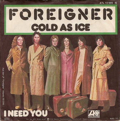 Foreigner : Cold As Ice (7", Single)