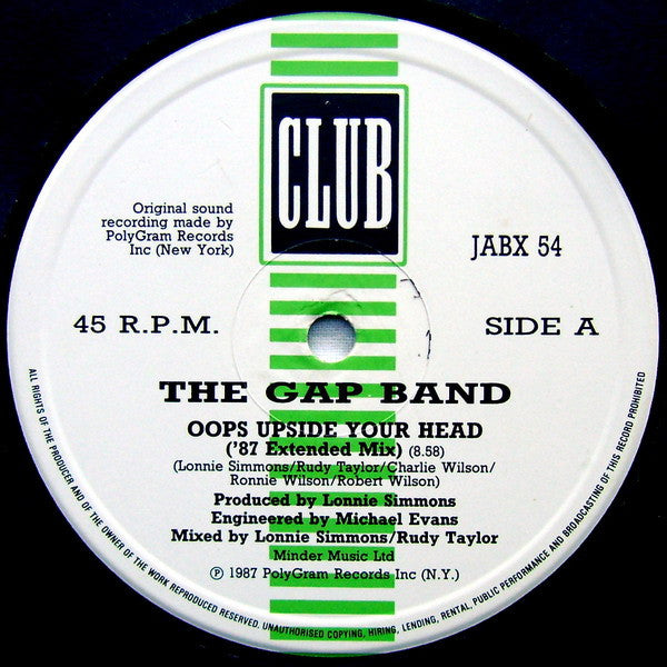 Gap Band* : Oops Upside Your Head ('87 Mix) (12", Single)