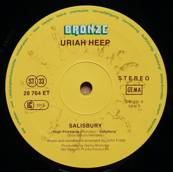 Uriah Heep : Salisbury (LP, Album, RE, Gat)