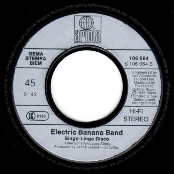 Electric Banana Band : U.F.B. (7", Single)