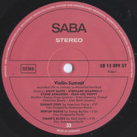 Stuff Smith / Stephane Grappelly* / Svend Asmussen / Jean-Luc Ponty : Violin-Summit (LP, Album, RE)