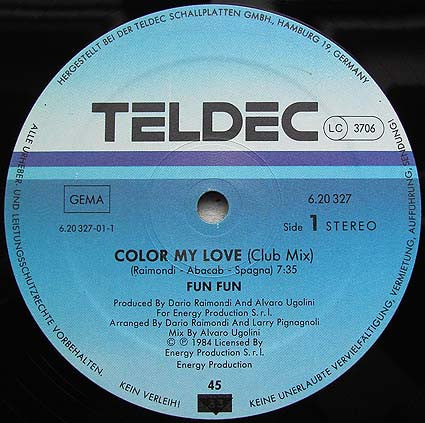 Fun Fun : Colour My Love (12", Maxi)