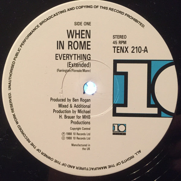 When In Rome : Everything (12")