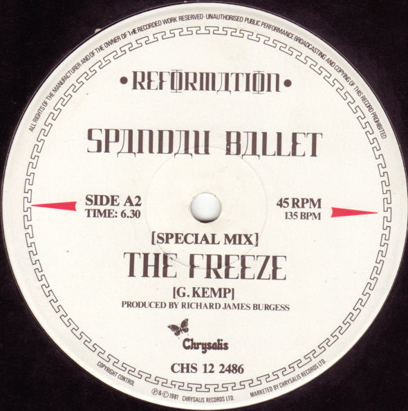 Spandau Ballet : The Freeze (12", Single)