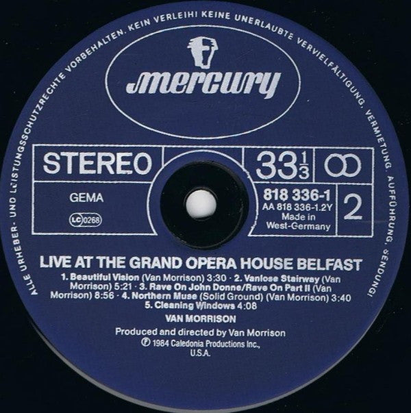 Van Morrison : Live At The Grand Opera House Belfast (LP, Album)