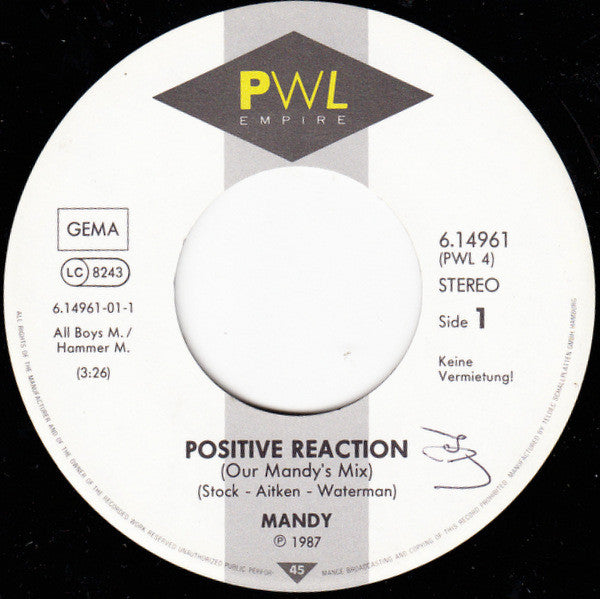 Mandy* : Positive Reaction (7", Single)