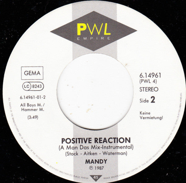 Mandy* : Positive Reaction (7", Single)