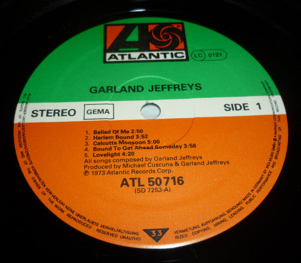 Garland Jeffreys : Garland Jeffreys (LP, Album, RE)