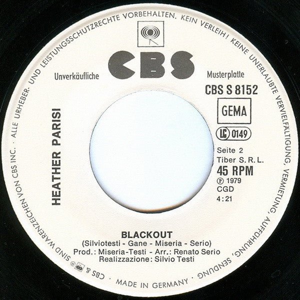 Heather Parisi : Disco Bambina (7", Promo)