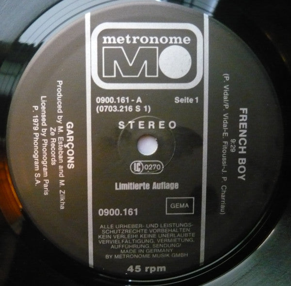Garçons : French Boy (12", Ltd)