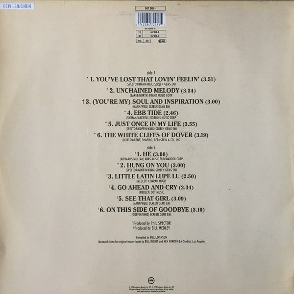 The Righteous Brothers : Unchained Melody - The Very Best Of (LP, Comp)