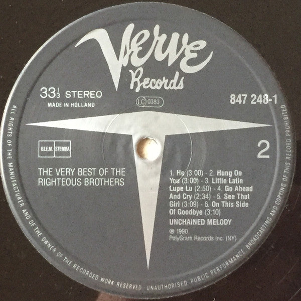 The Righteous Brothers : Unchained Melody - The Very Best Of (LP, Comp)