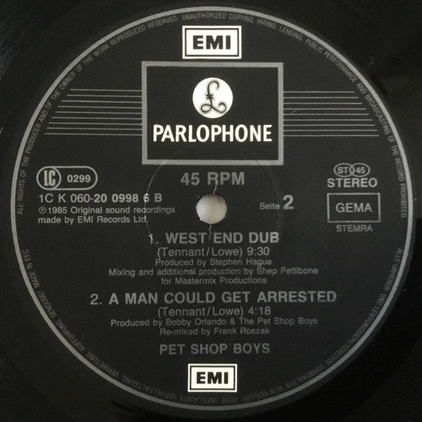 Pet Shop Boys : West End Girls (The Shep Pettibone Mastermix) (12", Maxi)