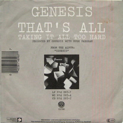 Genesis : That's All (7", Single)