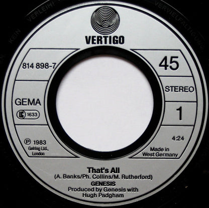 Genesis : That's All (7", Single)