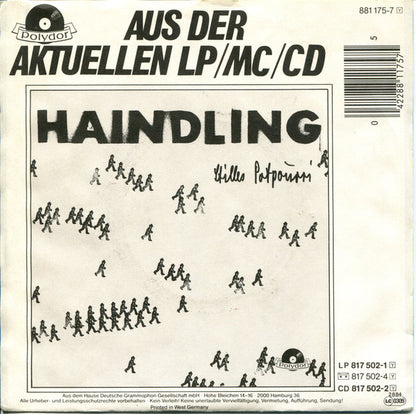 Haindling : Du Depp (7", Single)