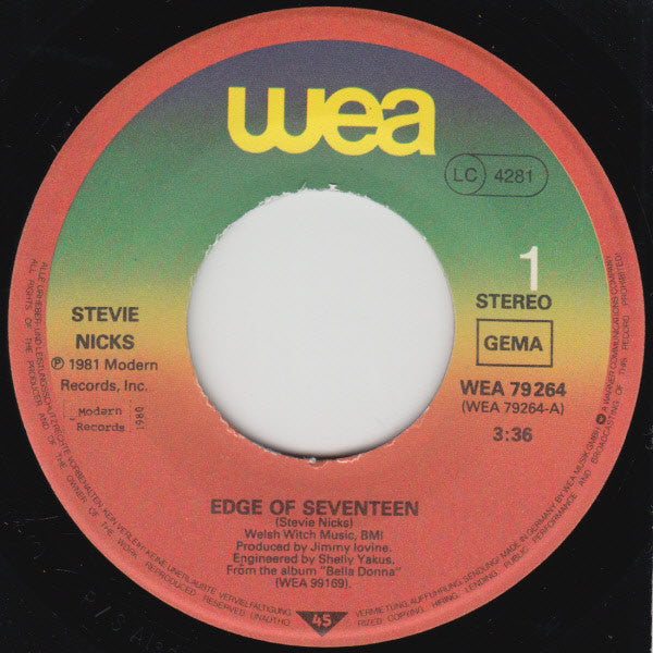 Stevie Nicks : Edge Of Seventeen (7", Single)