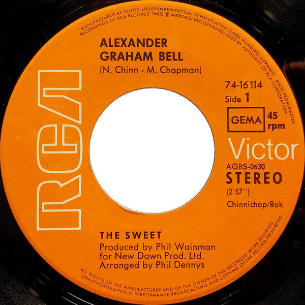 The Sweet : Alexander Graham Bell (7", Single)
