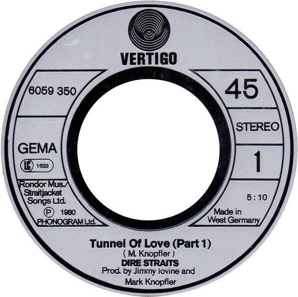 Dire Straits : Tunnel Of Love (7", Single)