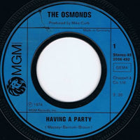 The Osmonds : Having A Party (7", Single)