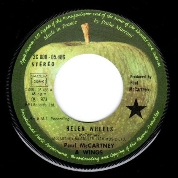 Paul McCartney & Wings* : Helen Wheels (7", Single)
