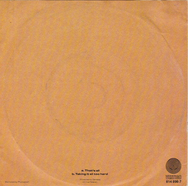 Genesis : That's All (7", Single)