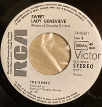 The Kinks : Sweet Lady Genevieve / Sitting In My Hotel (7", Single, Promo)