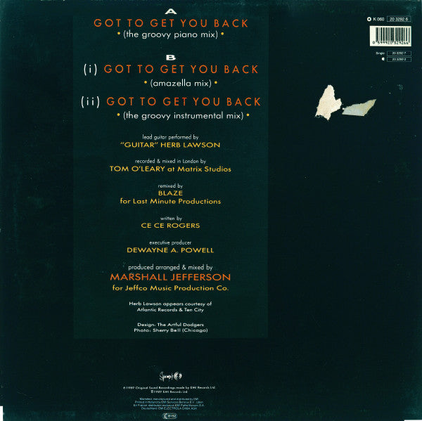 Kym Mazelle : Got To Get You Back (12", Maxi)