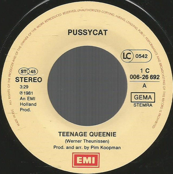 Pussycat (2) : Teenage Queenie (7", Single)