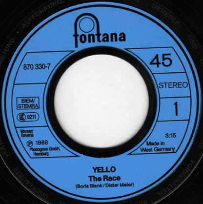 Yello : The Race (7", Single, DMM)