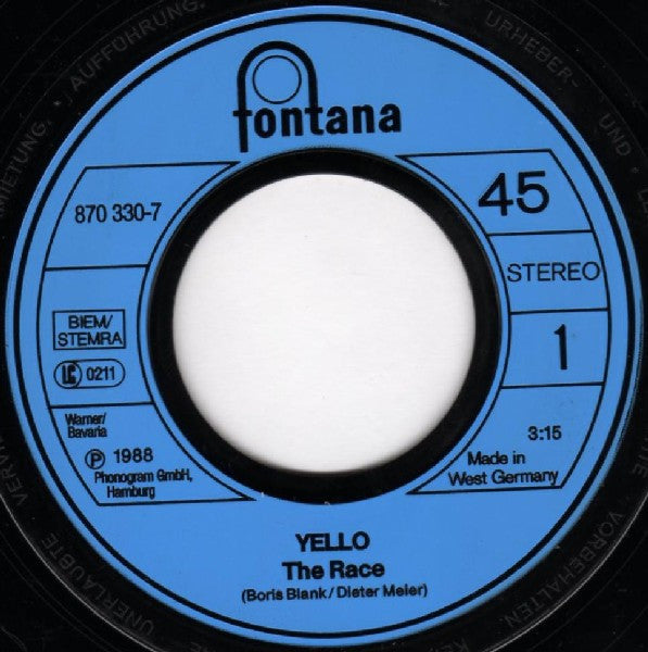 Yello : The Race (7", Single, DMM)