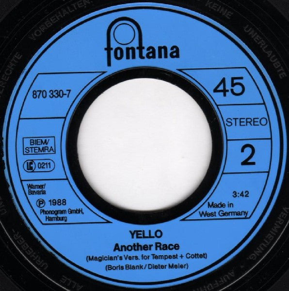 Yello : The Race (7", Single, DMM)