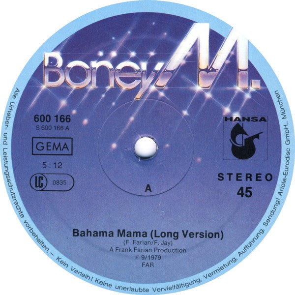 Boney M. : Bahama Mama / I'm Born Again (12", Maxi)
