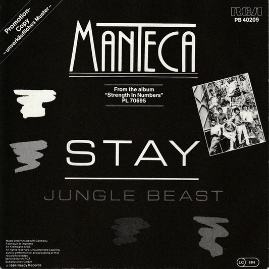 Manteca (2) : Stay (7", Single, Promo)