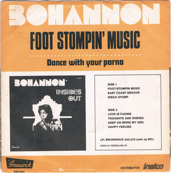 Bohannon* : Foot Stompin' Music (7", Single)