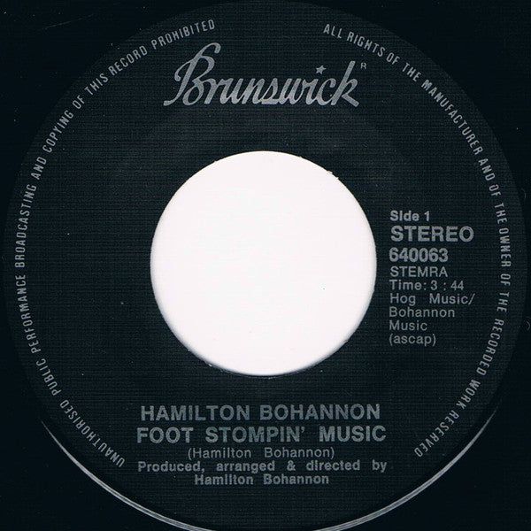 Bohannon* : Foot Stompin' Music (7", Single)