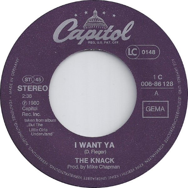 The Knack (3) : I Want Ya (7", Single)