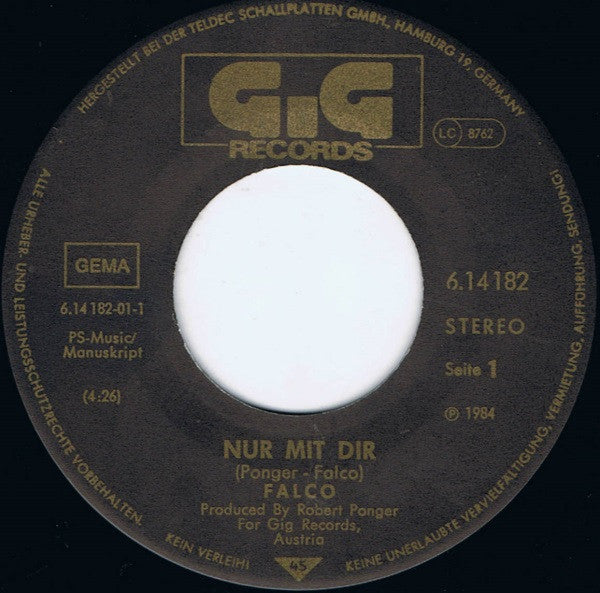 Falco : Nur Mit Dir (7", Single)