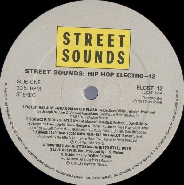 Various : Street Sounds Hip Hop Electro 12 (LP, Comp, Mixed)