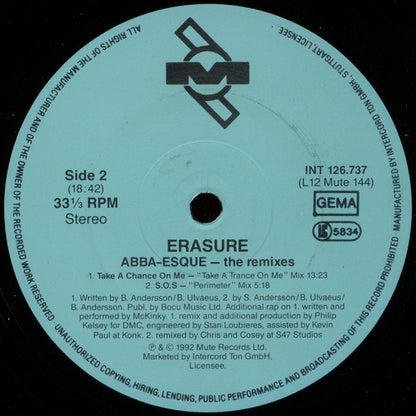 Erasure : Abba-Esque (The Remixes) (12", Maxi)