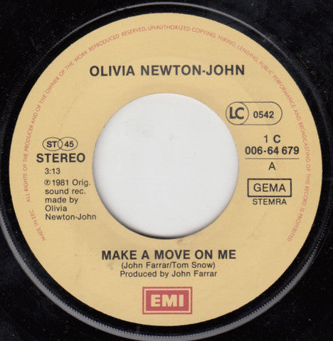 Olivia Newton-John : Make A Move On Me (7", Single)