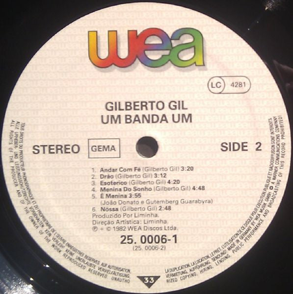 Gilberto Gil : Um Banda Um (LP, Album)