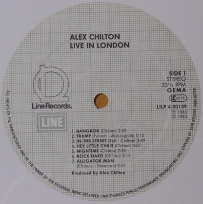 Alex Chilton : Live In London (LP, Album, RE, Whi)